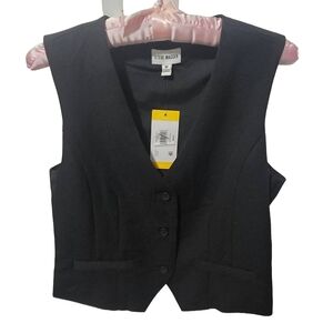 NWT Steve Madden Black Buttoned Vest, Size Medium